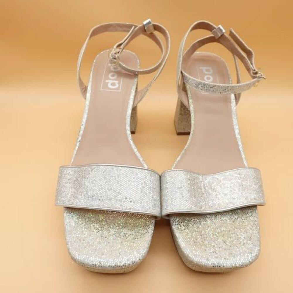 Pop CASEN Shoes Womens Size 11 Silver Glitter